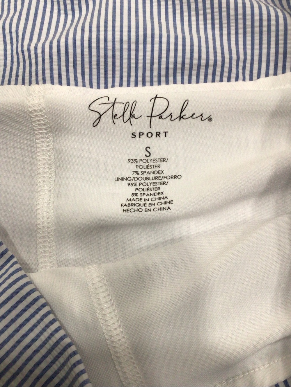 Stella Parker Sport Pleated Athletic Skort Blue Stripe Pull On Pockets Size S - Picture 8 of 8